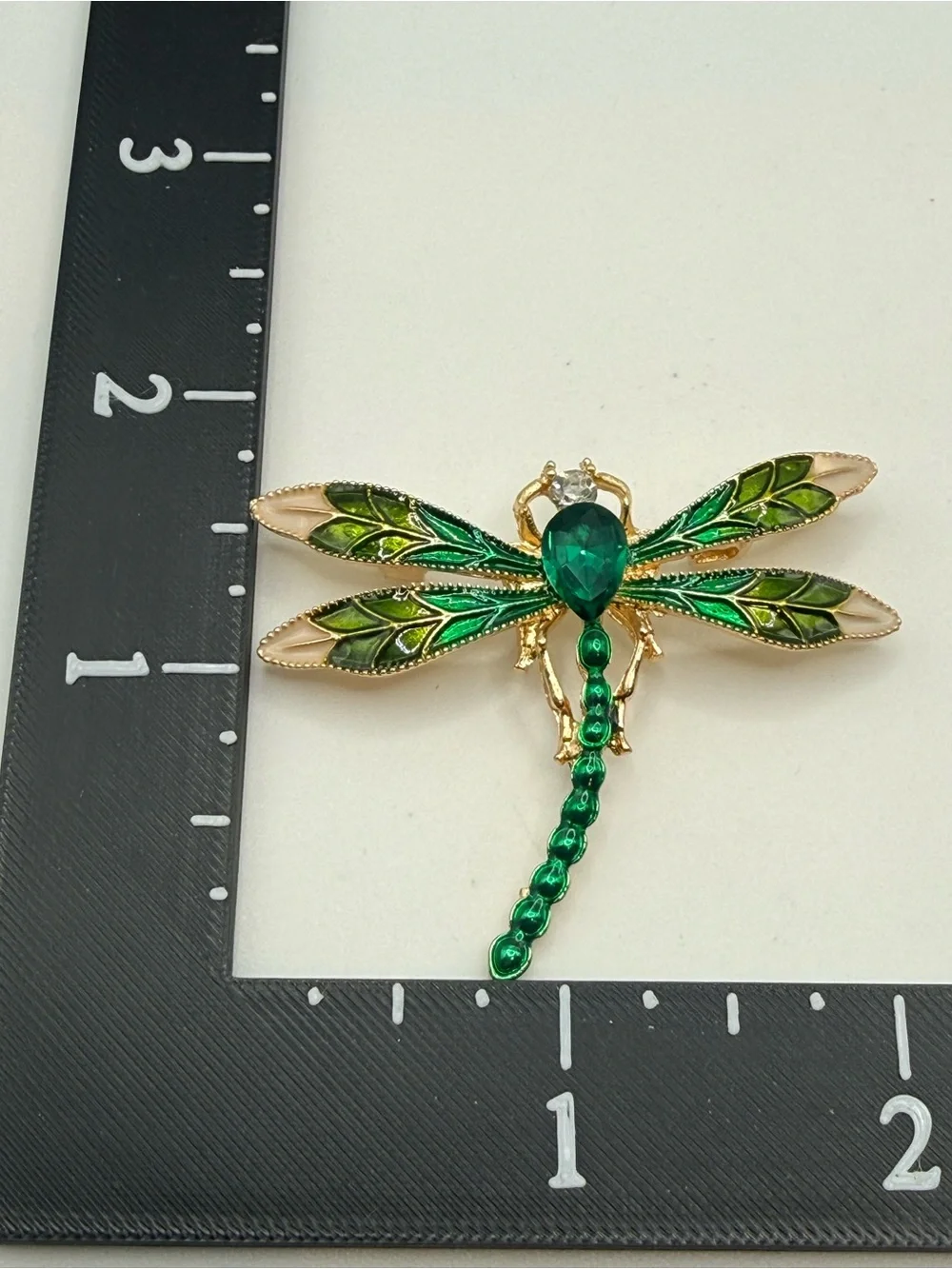 Enameled Rhinestone Dragonfly Brooch‎